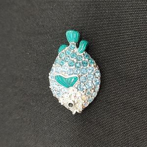 Swarovski fish pin